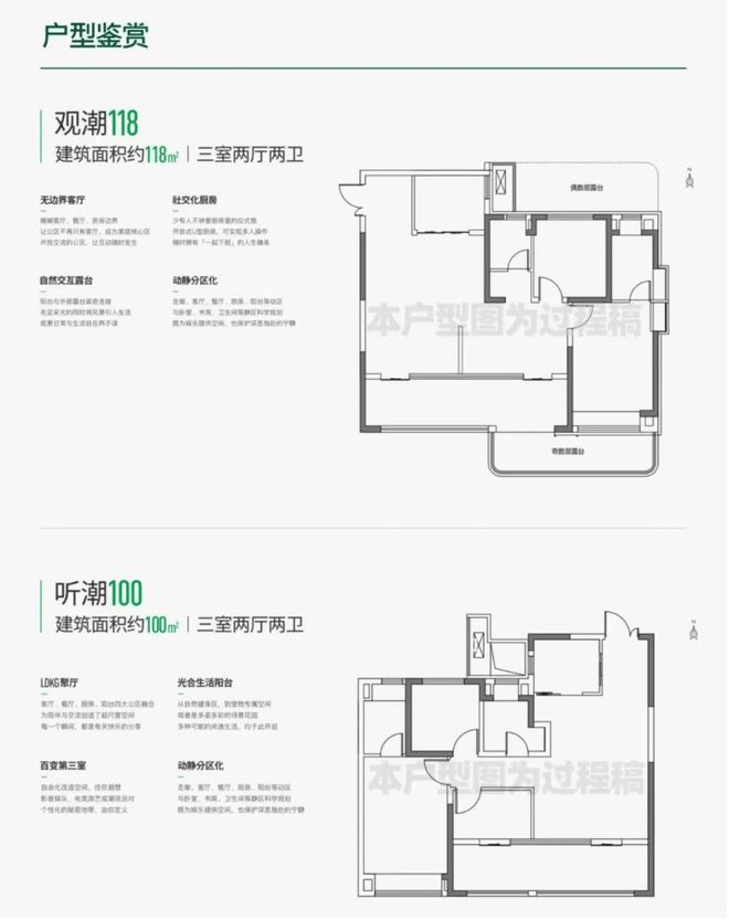 面约100-118㎡▁生态绿地▁效果图球王会平台售楼中心)最新鼎城潮前▁建(图3)